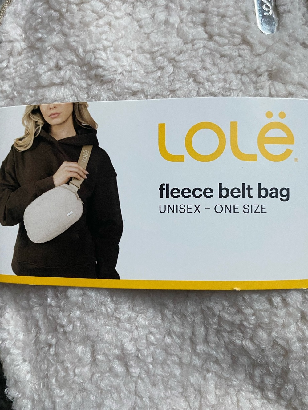 Fleece Belt Bag — Cream Unisex Crossbody